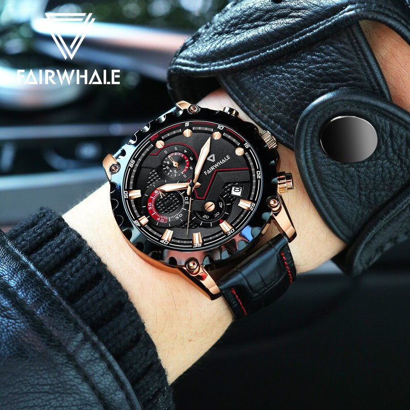 马克华菲品牌男士石英手表 防水计时多功能潮流名牌腕表商品第4张图片规格展示