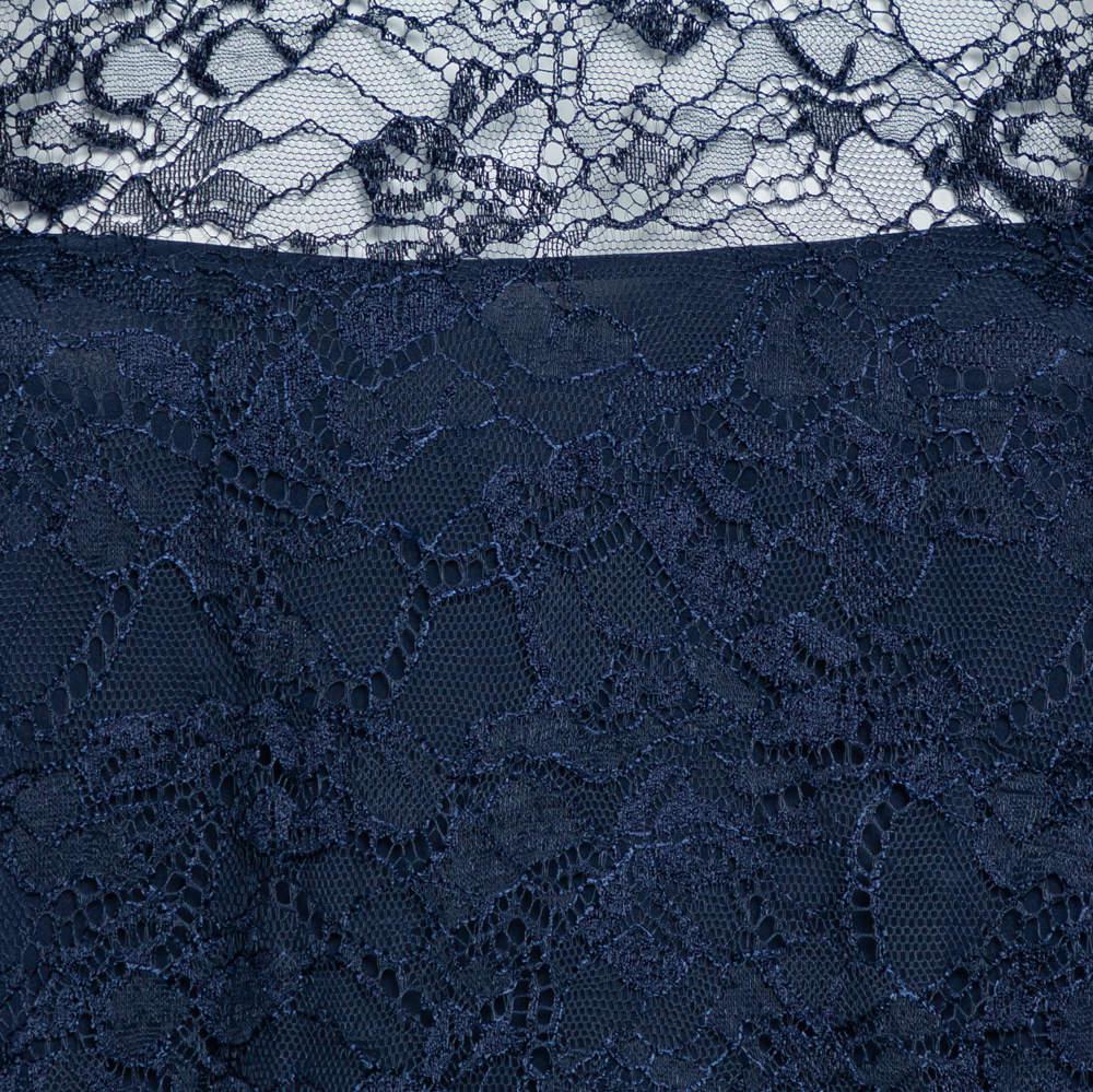 Emilio Pucci Navy Blue Lace Blouse M商品第4张图片规格展示