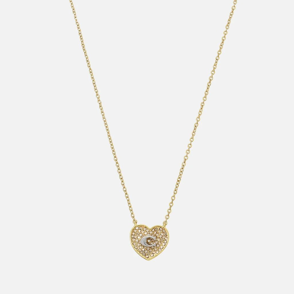 商品Coach|Coach C Heart Crystal and Gold-Tone Necklace,价格¥914,第1张图片