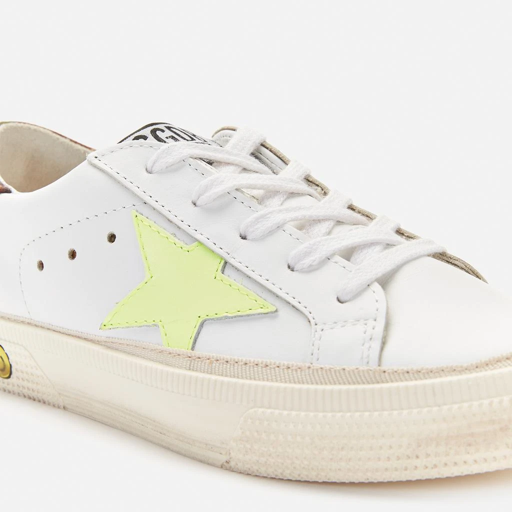 商品Golden Goose|Golden Goose Kids' Leather Upper Star And Heel Trainers - White/Fluo Yellow/Green Camouflage,价格¥985,第4张图片详细描述