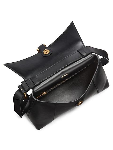 Soft Hourglass Leather Shoulder Bag商品第3张图片规格展示