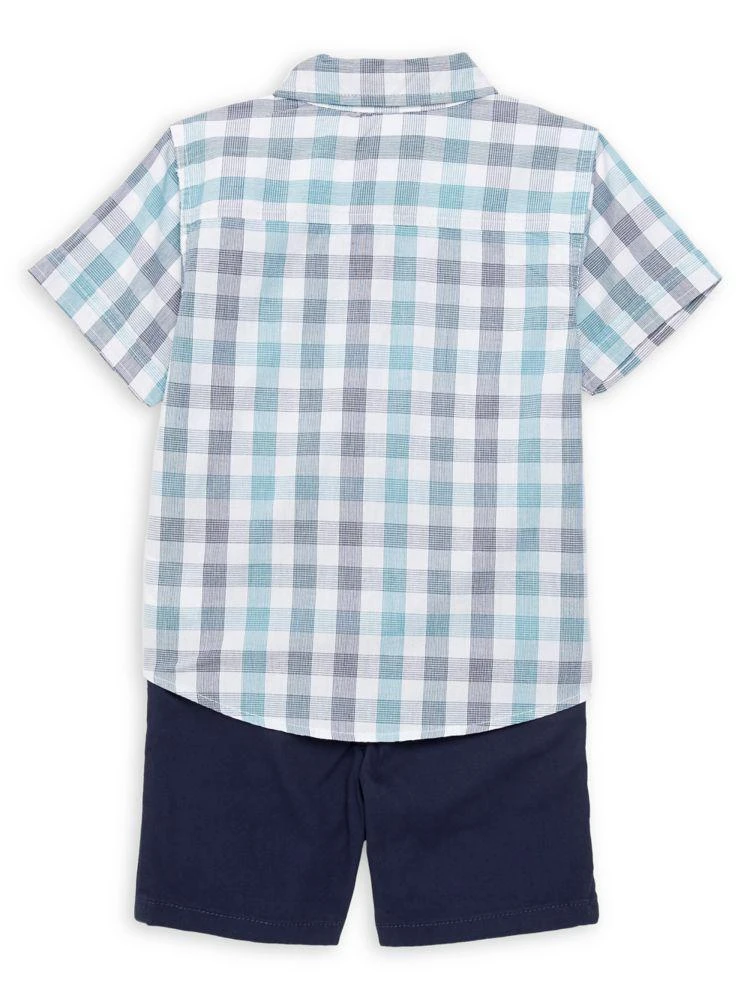 商品Calvin Klein|Little Boy's 2-Piece Plaid Shirt &amp; Shorts Set,价格¥163,第2张图片详细描述