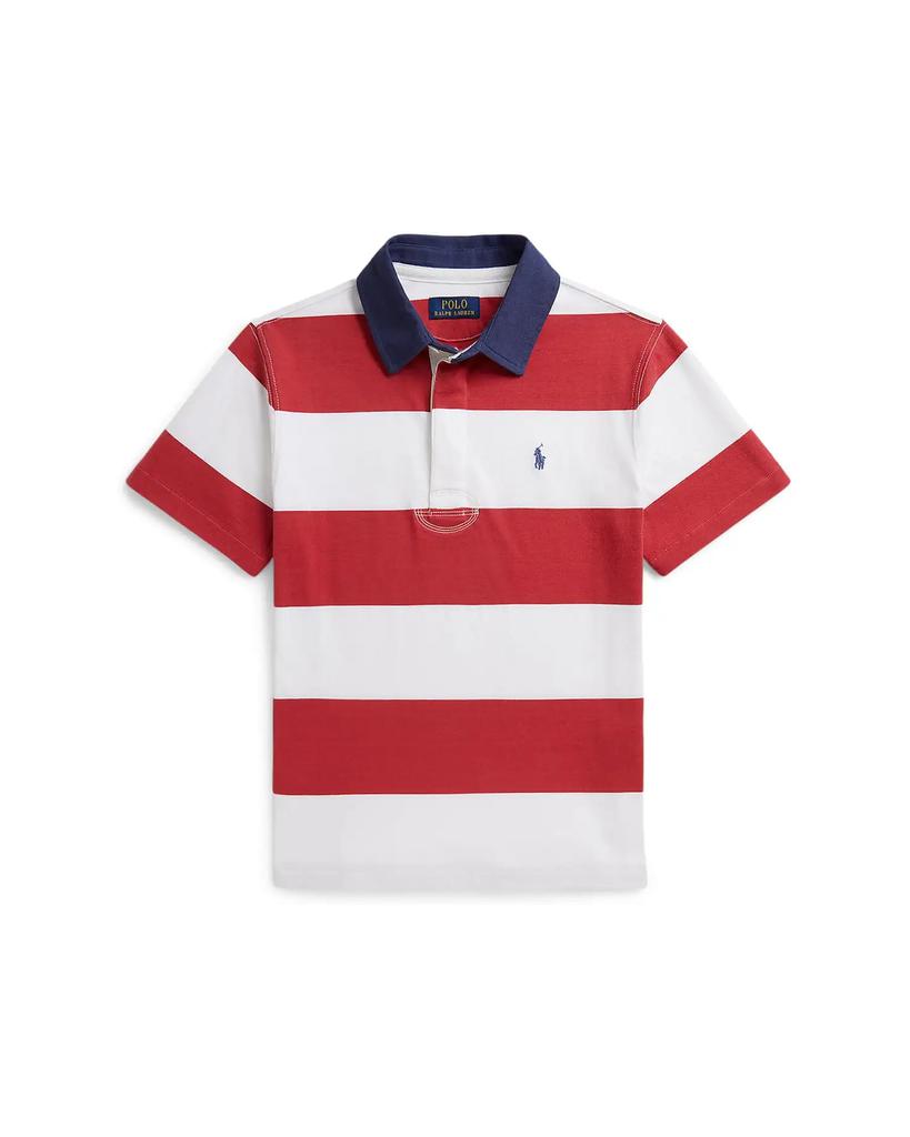 Boy's Polo Ralph Lauren Kids Striped Cotton Short-Sleeve Rugby Shirt (Big Kid) image 2