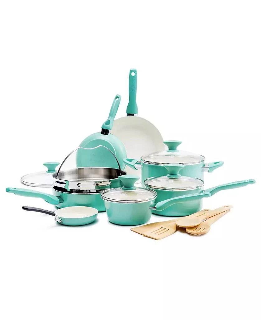 商品Greenpan|Rio Ceramic Nonstick Cookware Set, 16 Piece,价格¥1390,第1张图片