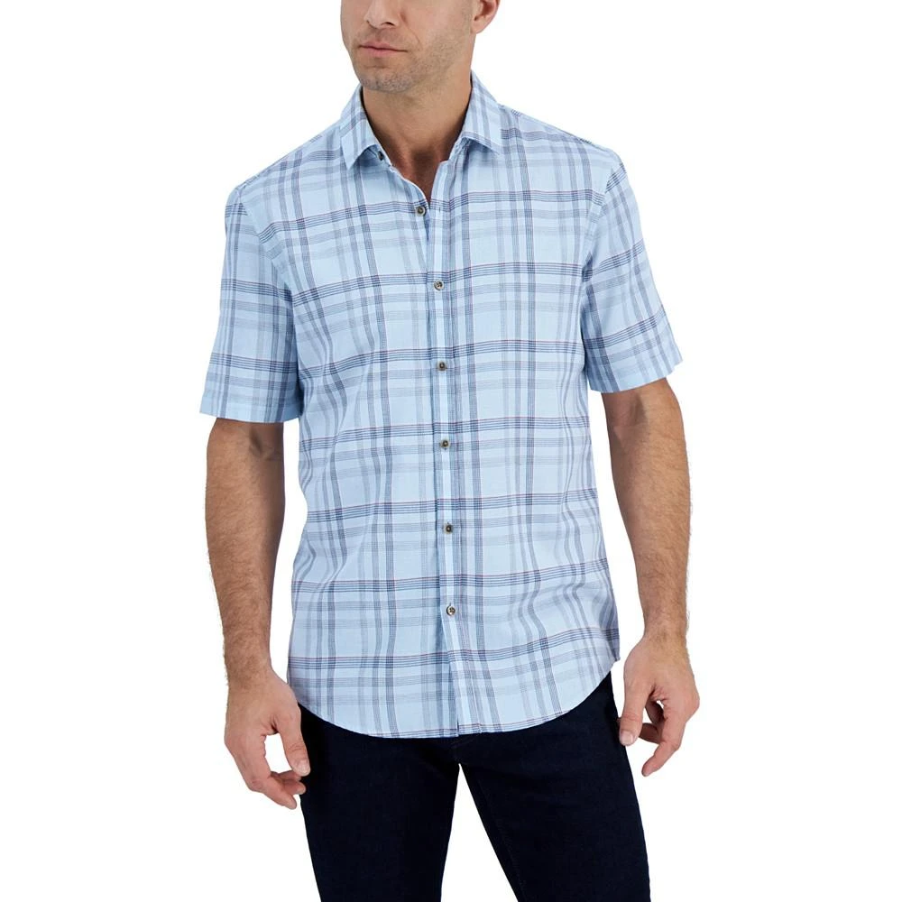 商品Alfani|Men's Short-Sleeve Tillo Plaid Shirt, Created for Macy's,价格¥115,第3张图片详细描述