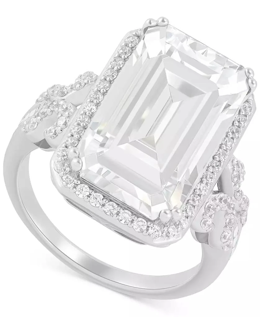 商品Arabella|Cubic Zirconia Halo Statement Ring in Sterling Silver,价格¥693,第1张图片