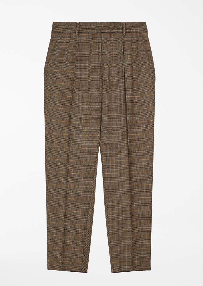 Brown checked trousers商品第1张图片规格展示