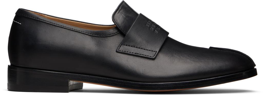 Mocassins noirs à logo en relief image 2