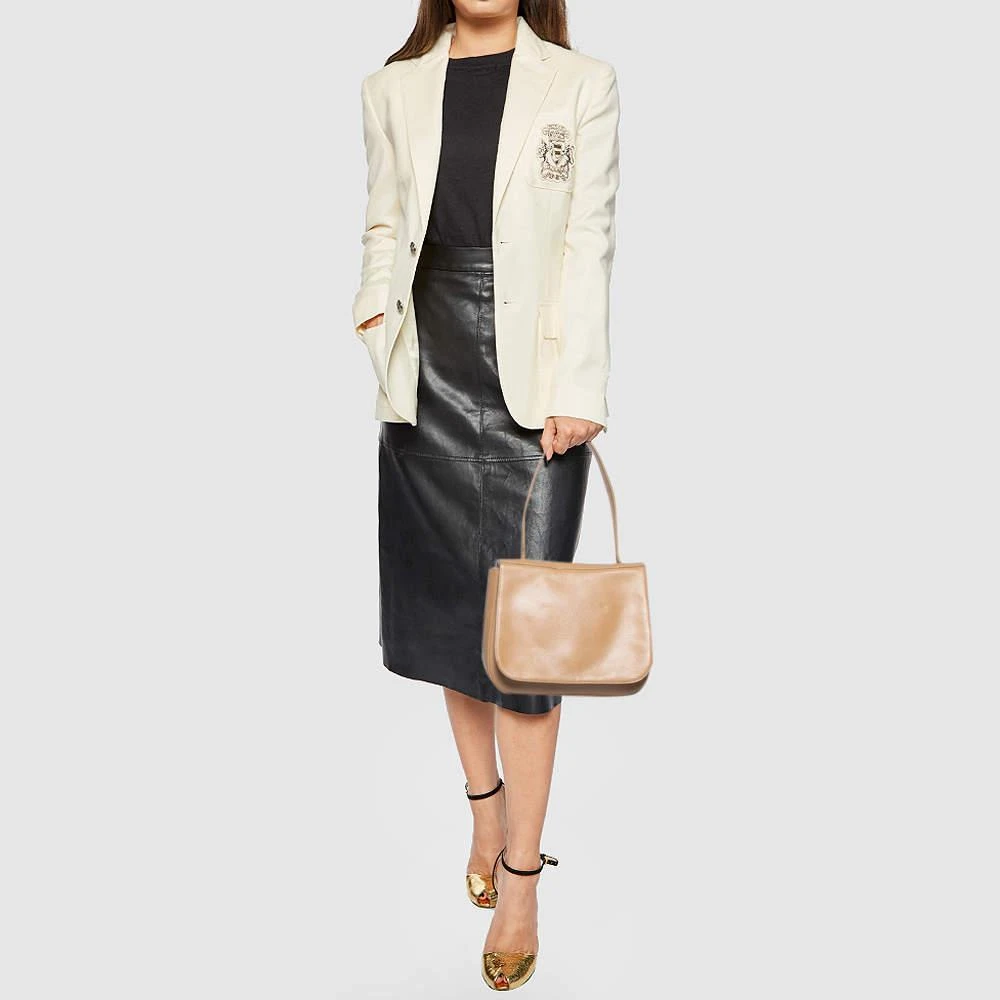 商品[二手商品] Bally|Bally Beige Leather Flap Top Handle Bag,价格¥947,第2张图片详细描述