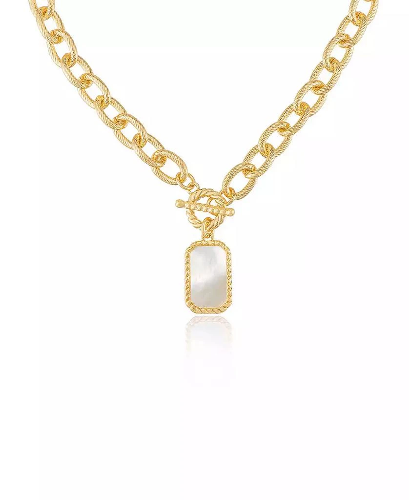 商品Ettika Jewelry|Gold Plated Chain Link and Mother of Pearl Pendant Necklace,价格¥374,第2张图片详细描述