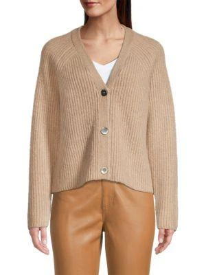 商品Tahari|Wool-Cashmere Blend V-Neck Cardigan,价格¥601,第1张图片