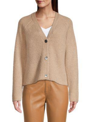 商品Tahari|Wool-Cashmere Blend V-Neck Cardigan,价格¥782,第1张图片