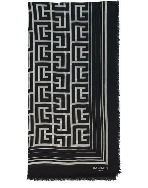 商品Balmain|Balmain 字母图案围巾,价格¥4043,第1张图片
