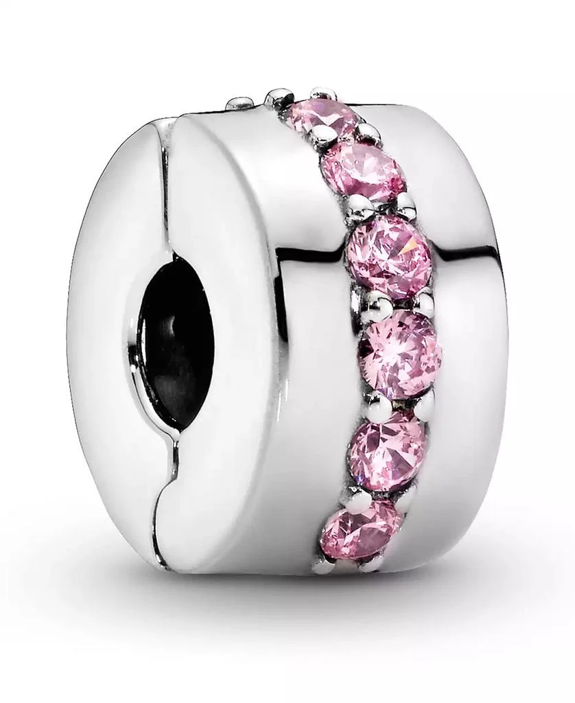 商品PANDORA|Cubic Zirconia Pink Sparkling Row Clip Charm,价格¥262,第1张图片