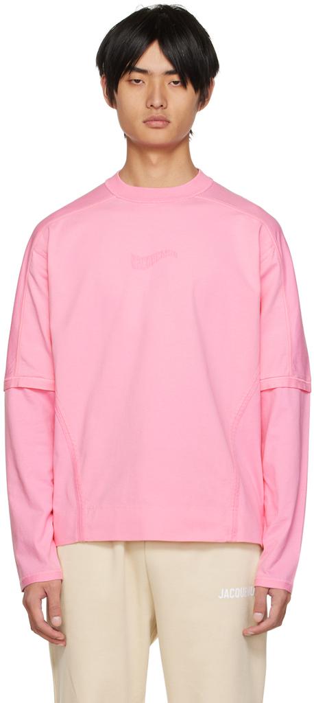 粉色 Le Papier 系列 Le T-Shirt Crema 长袖 T 恤商品第1张图片规格展示