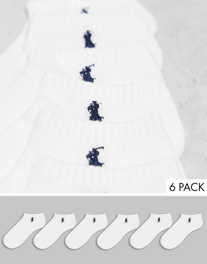 商品Ralph Lauren|Polo Ralph Lauren 6 pack logo socks in white,价格¥251,第1张图片