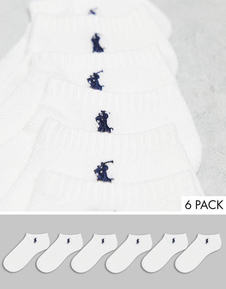 商品Ralph Lauren|Polo Ralph Lauren 6 pack logo socks in white,价格¥286,第4张图片详细描述