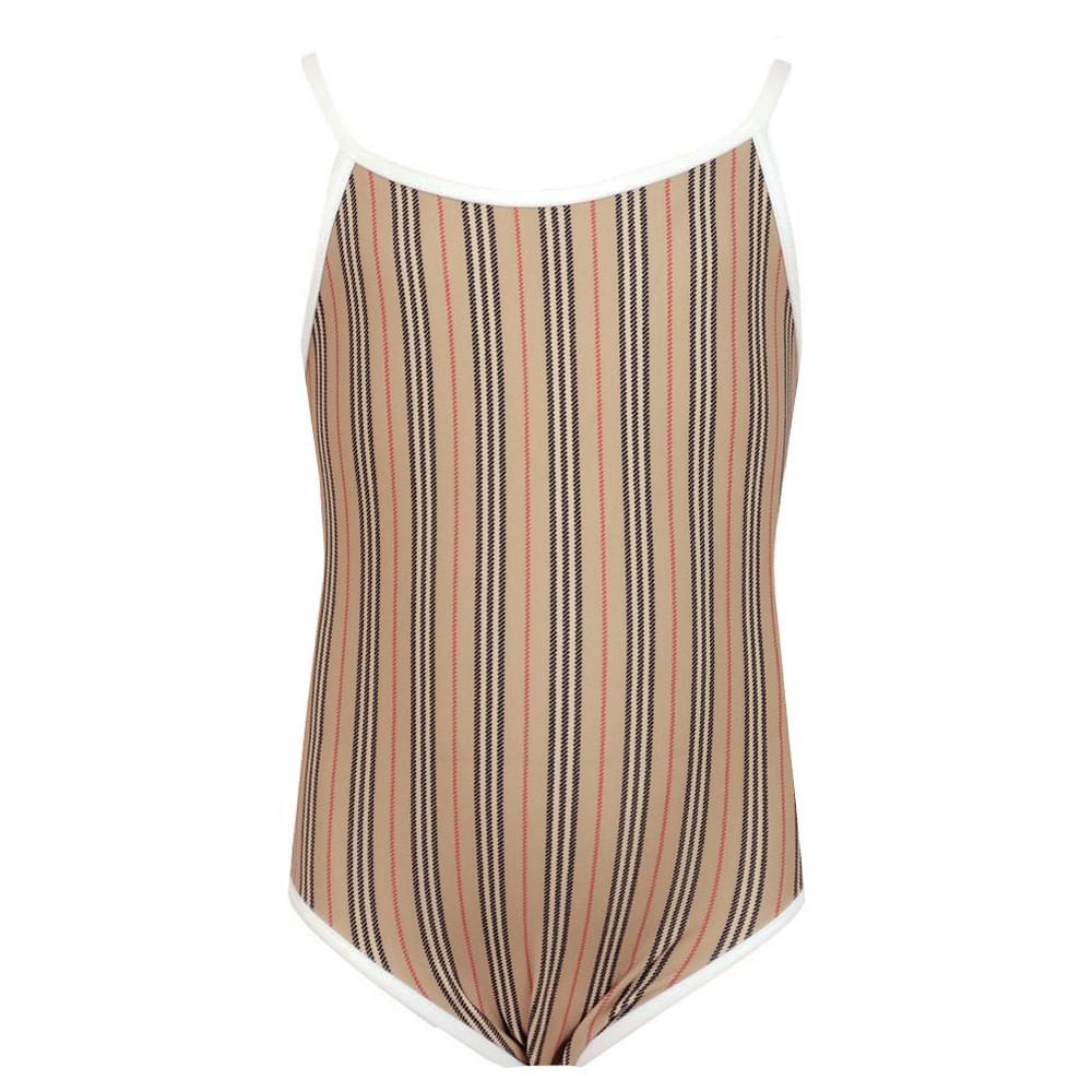 商品Burberry|Beige Stripe Mini Sandie Swimsuit,价格¥935,第5张图片详细描述