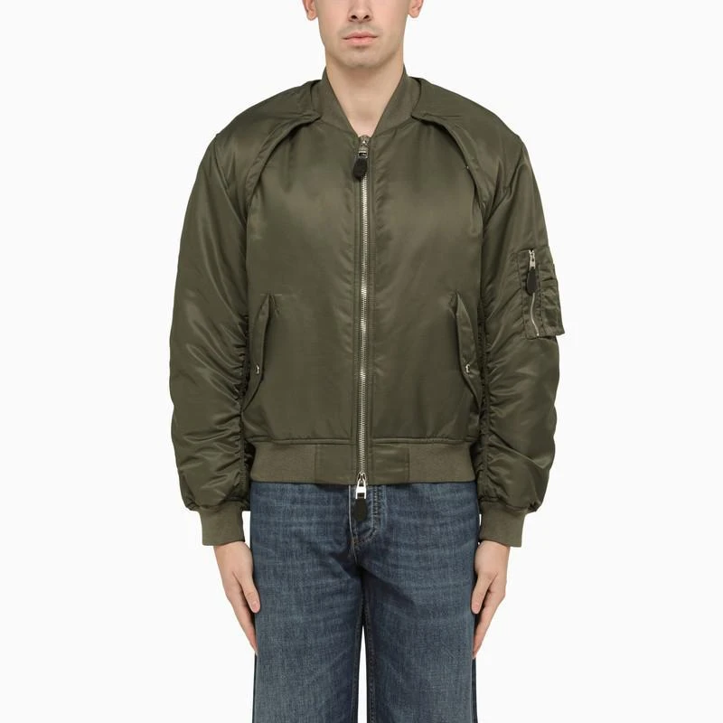商品Alexander McQueen|Alexander McQueen Convertible khaki nylon bomber jacket,价格¥18341,第1张图片