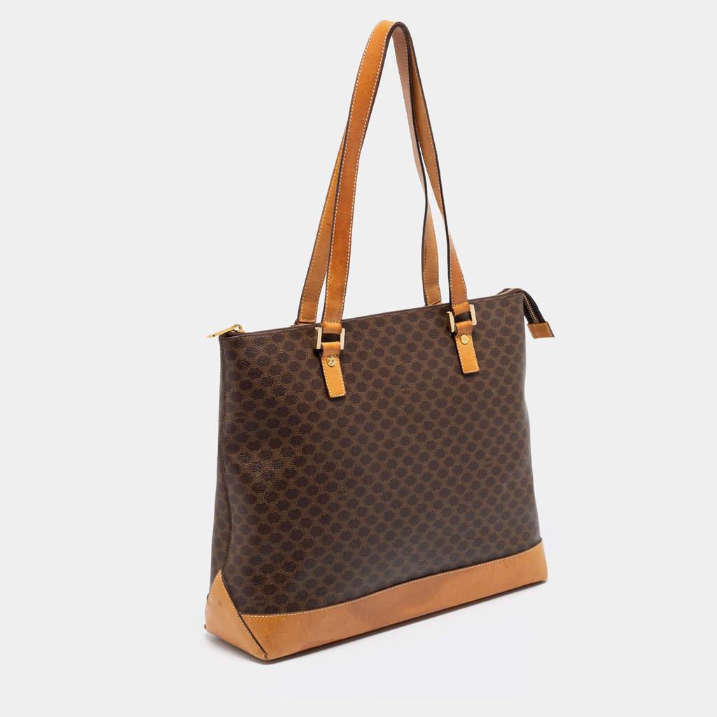 Celine Brown Macadam Coated Canvas And Leather Vintage Tote商品第3张图片规格展示