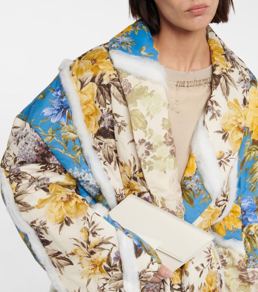 Floral patchwork padded cotton coat商品第4张图片规格展示