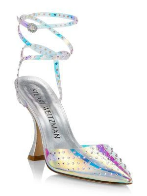 商品Stuart Weitzman|Glam X Curve Embellished Wrap Pumps,价格¥1960,第2张图片详细描述