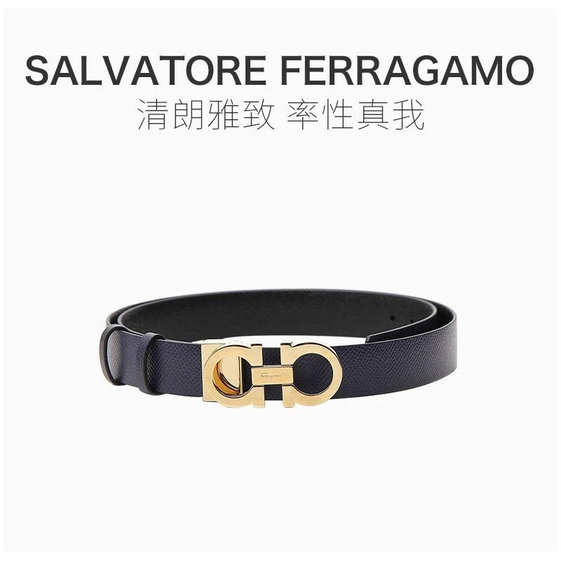 商品Salvatore Ferragamo|Salvatore Ferragamo 菲拉格慕 女士深蓝色皮革腰带 23-A565-674552,价格¥4151,第6张图片详细描述