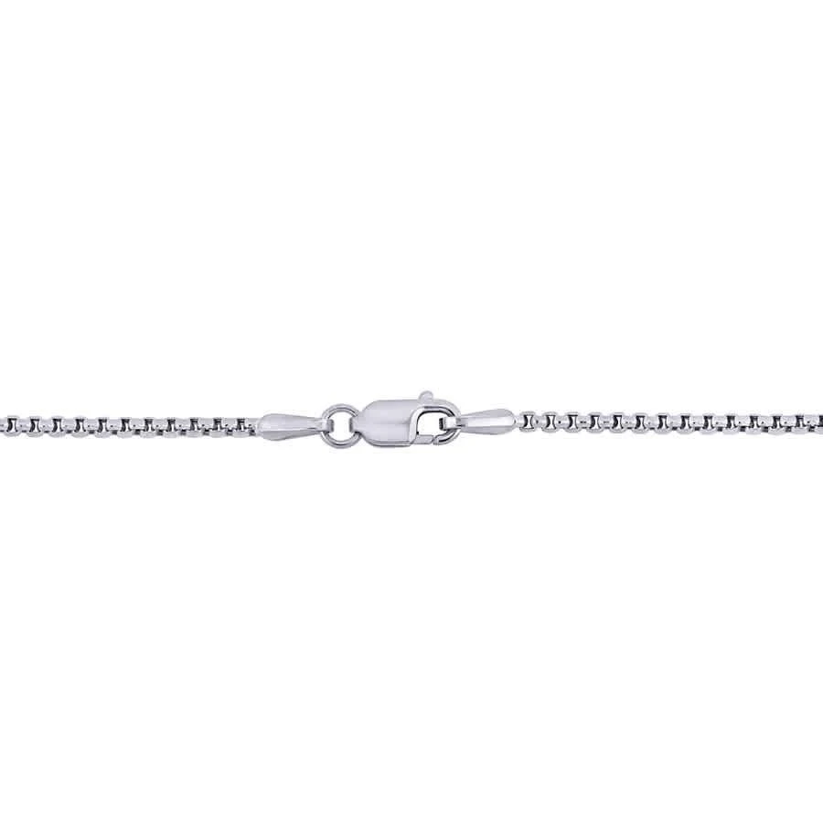 商品Amour|1.6mm Hollow Round Box Link Chain Necklace in 10k White Gold - 18 in,价格¥1339,第2张图片详细描述