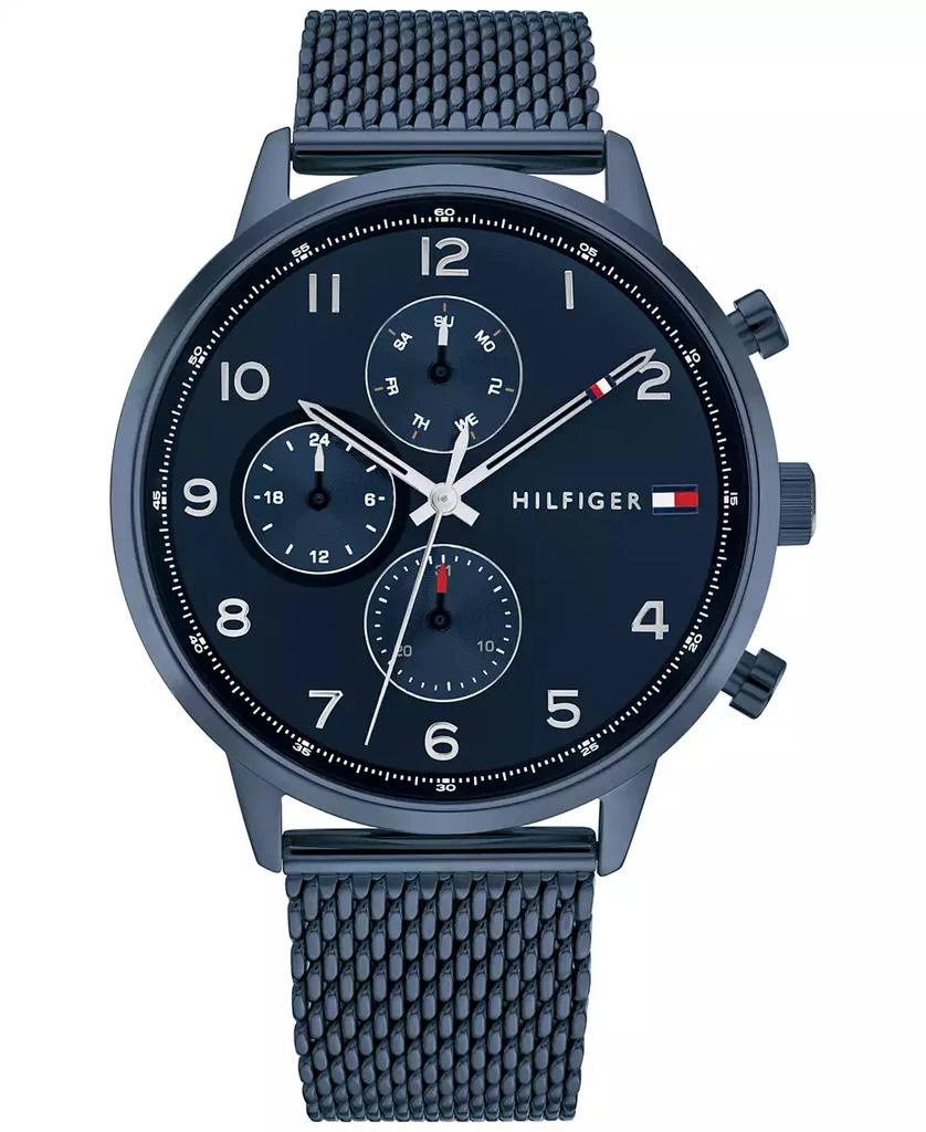 商品Tommy Hilfiger|Men's Blue-Tone Stainless Steel Mesh Bracelet Watch 44mm,价格¥1201,第1张图片