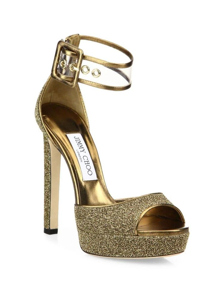 商品Jimmy Choo|Mayner Glitter & PVC Platform Sandals,价格¥2683,第1张图片