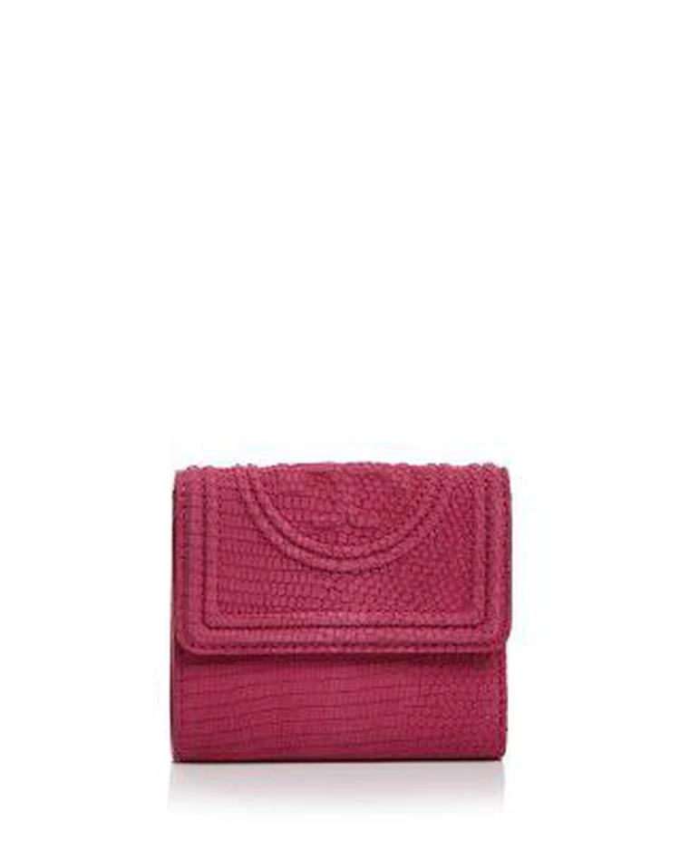 商品Tory Burch|Fleming Snake-Embossed Leather Mini Wallet  ,价格¥648,第1张图片