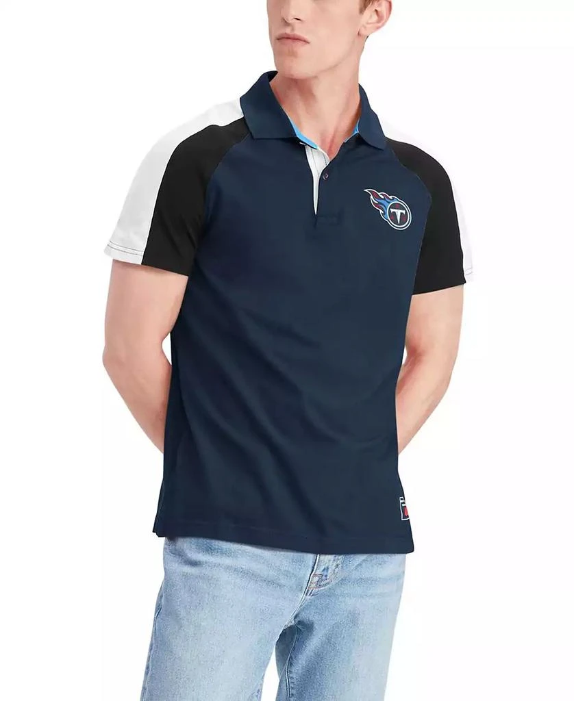 商品Tommy Hilfiger|Men's Navy and White Tennessee Titans Holden Raglan Polo Shirt,价格¥390,第2张图片详细描述