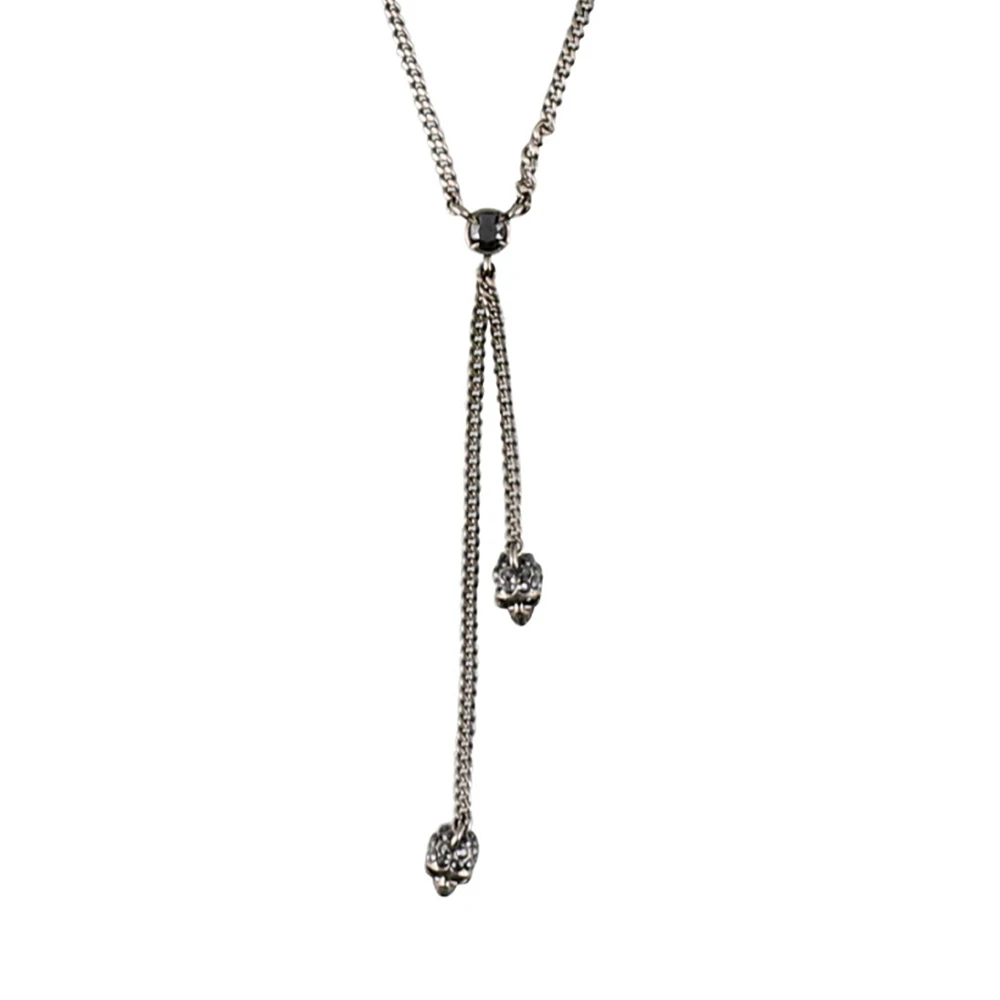 商品Alexander McQueen|ALEXANDER MCQUEEN 亚历山大·麦昆 女士银色项链 550502-J160Y-1177,价格¥2122,第1张图片