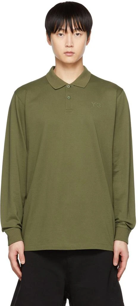 商品Y-3|Khaki Classic Long Sleeve Polo,价格¥503,第1张图片