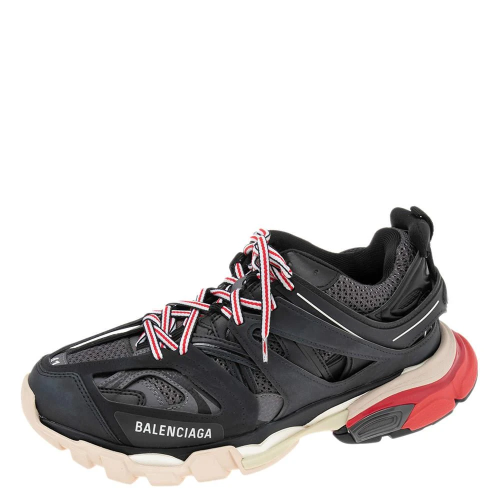 商品Balenciaga|Balenciaga Black Leather And Mesh Track Sneakers Size 41,价格¥4251,第1张图片