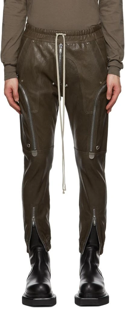 商品Rick Owens|Brown Bauhaus Leather Pants,价格¥10720,第1张图片