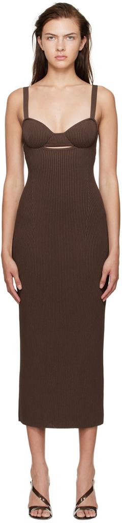 Magda Butrym | Brown Bustier Midi Dress 3056.59元 商品图片