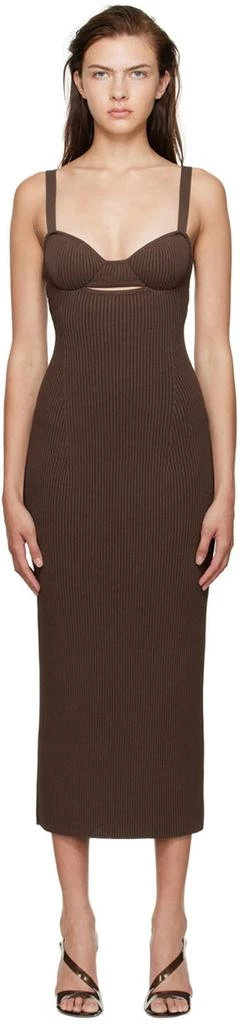商品Magda Butrym|Brown Bustier Midi Dress,价格¥3025,第1张图片