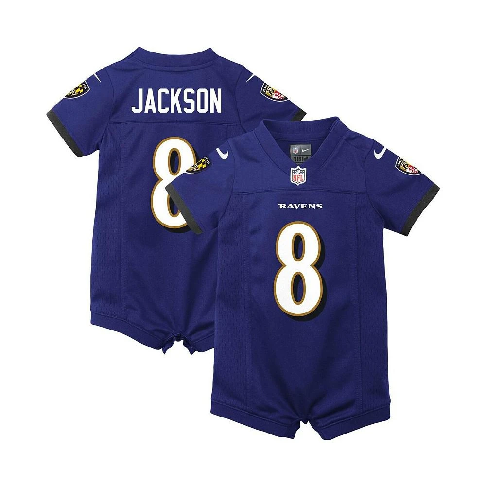 商品NIKE|Boys and Girls Newborn and Infant Lamar Jackson Purple Baltimore Ravens Romper Jersey,价格¥271,第1张图片