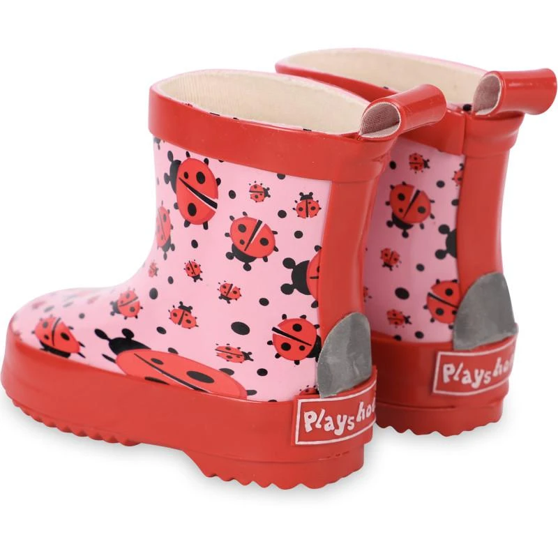 商品Playshoes|Ladybugs print rubber boots in pink and red,价格¥311,第2张图片详细描述