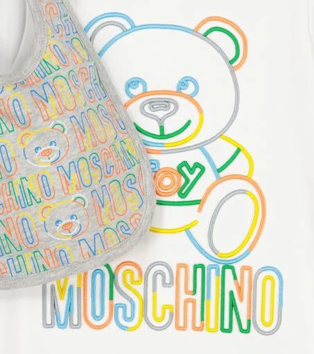 商品Moschino|Baby cotton onesie, bib and hat set,价格¥1057,第3张图片详细描述
