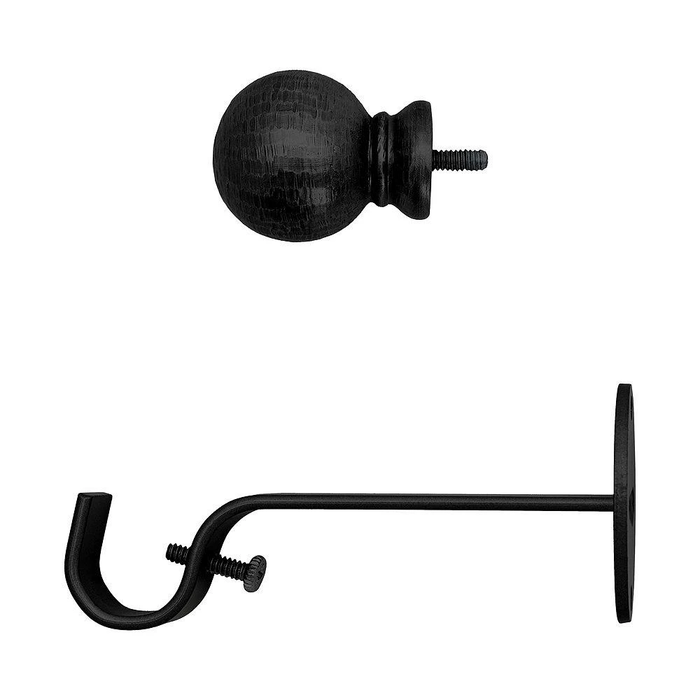 Farmhouse Adjustable Curtain Rod with Hammered Ball Finials, 48"-86" 商品