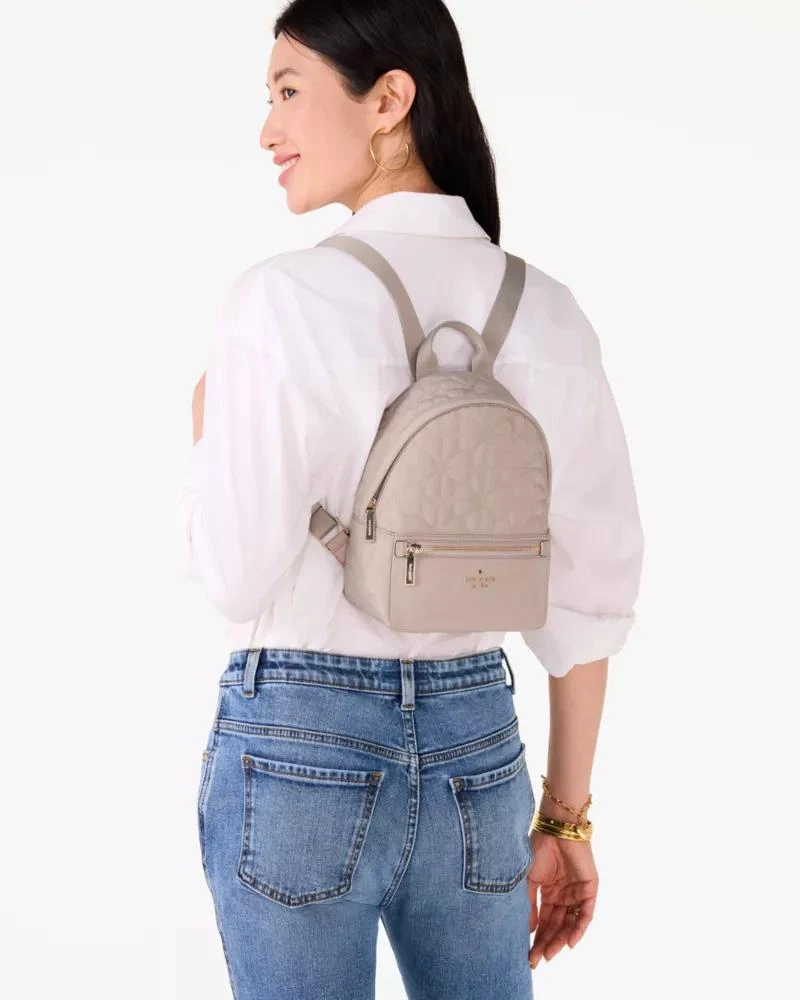 Spade Flower Quilted Fabric Small Backpack 商品