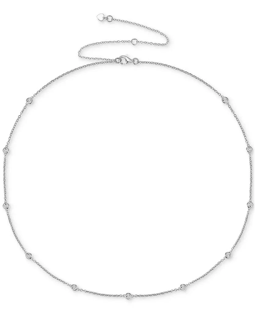 商品Macy's|3-Pc. Set Diamond Station Collar Necklace, Bracelet & Linear Drop Earrings (1/5 ct. t.w.) in Sterling Silver,价格¥741,第2张图片详细描述