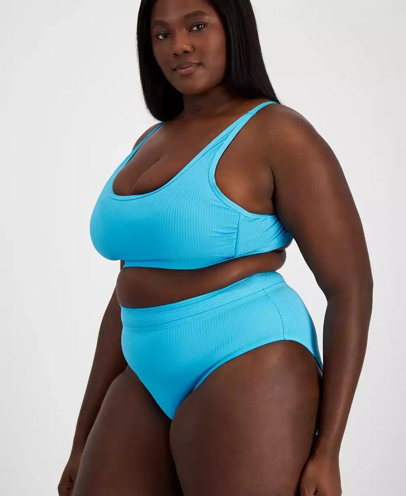 商品California Waves|Salt + Cove Trendy Plus Size Banded High-Waist Bikini Bottoms, Created for Macy's,价格¥117,第3张图片详细描述