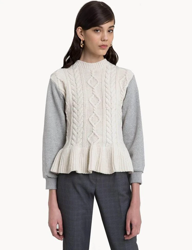 商品Pixie Market|Siena Cable Knit Sweatshirt Sleeve Top,价格¥864,第4张图片详细描述