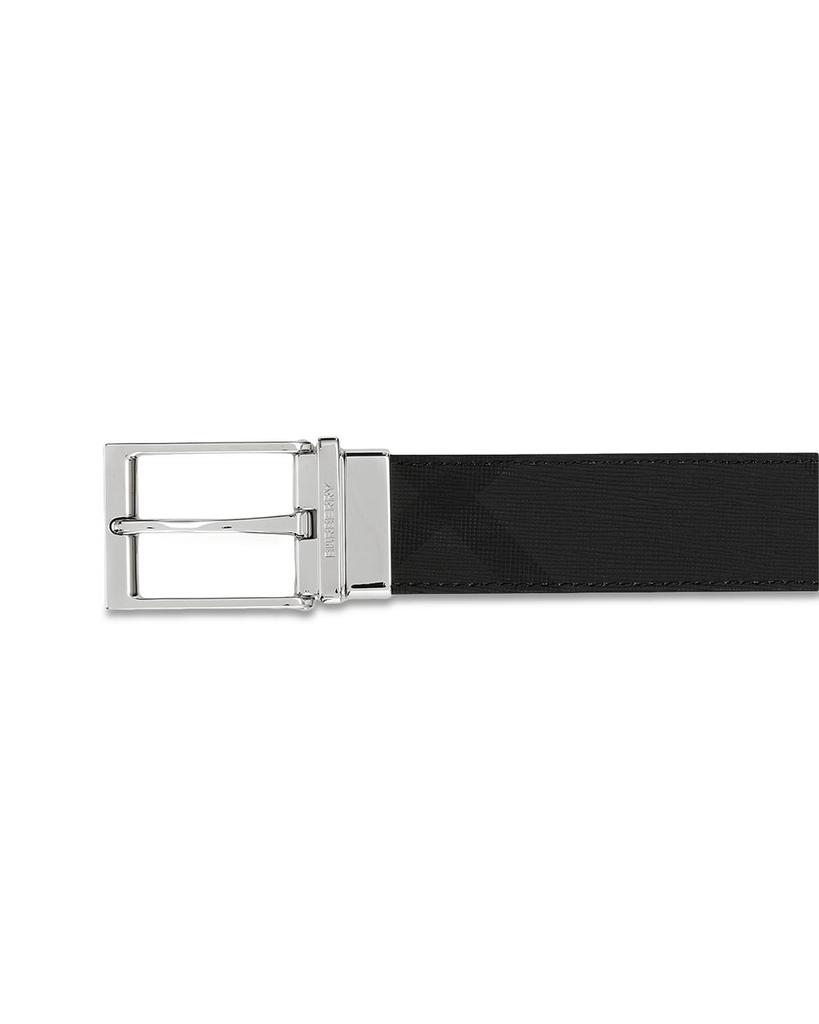 Reversible Charcoal Check & Leather Belt商品第5张图片规格展示