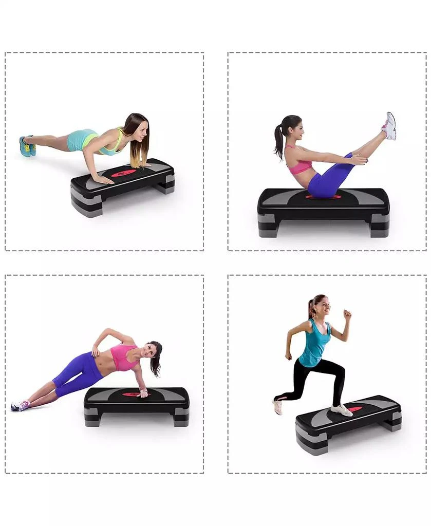 32'' Fitness Aerobic Step Adjust 4" - 6" - 8" Exercise Stepper 商品