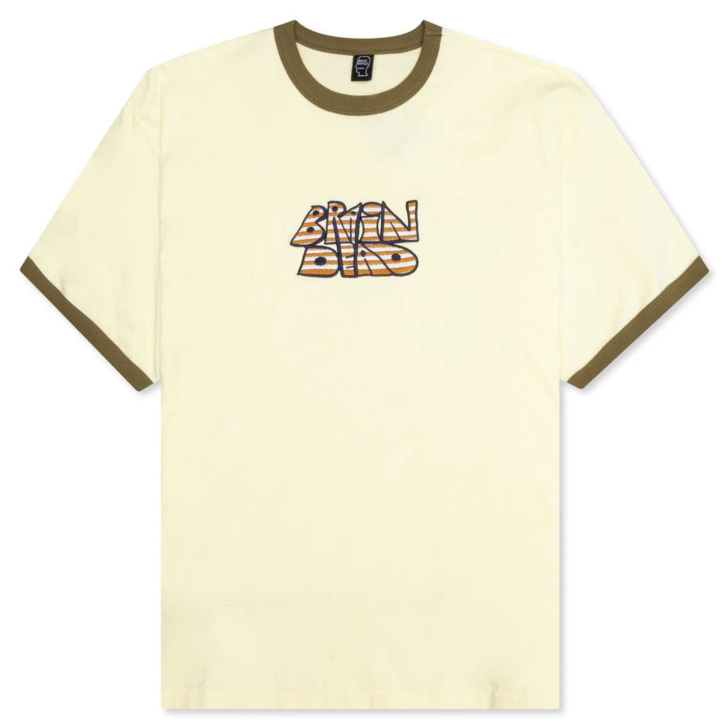 商品Brain Dead|Brain Dead Throw Up S/S Ringer T-Shirt - Cream,价格¥244,第1张图片