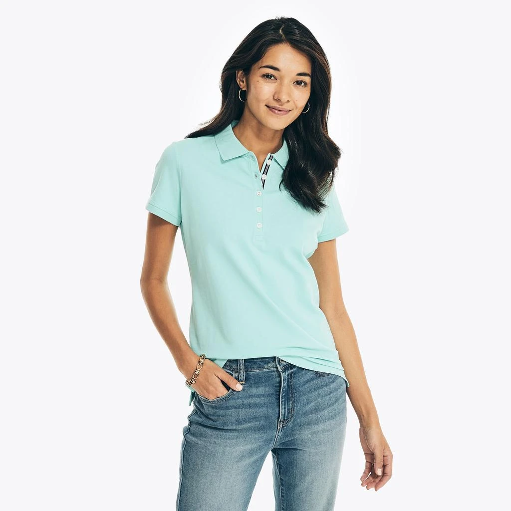 商品Nautica|Womens Classic Fit Chambray Collar Polo,价格¥212,第3张图片详细描述